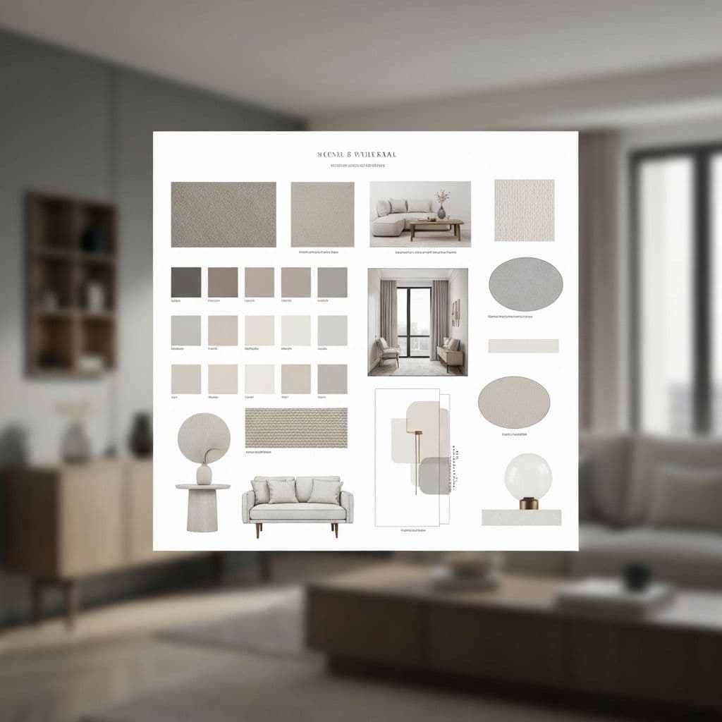 Material selection board showing color swatches and finish samples for backyard remodeling
