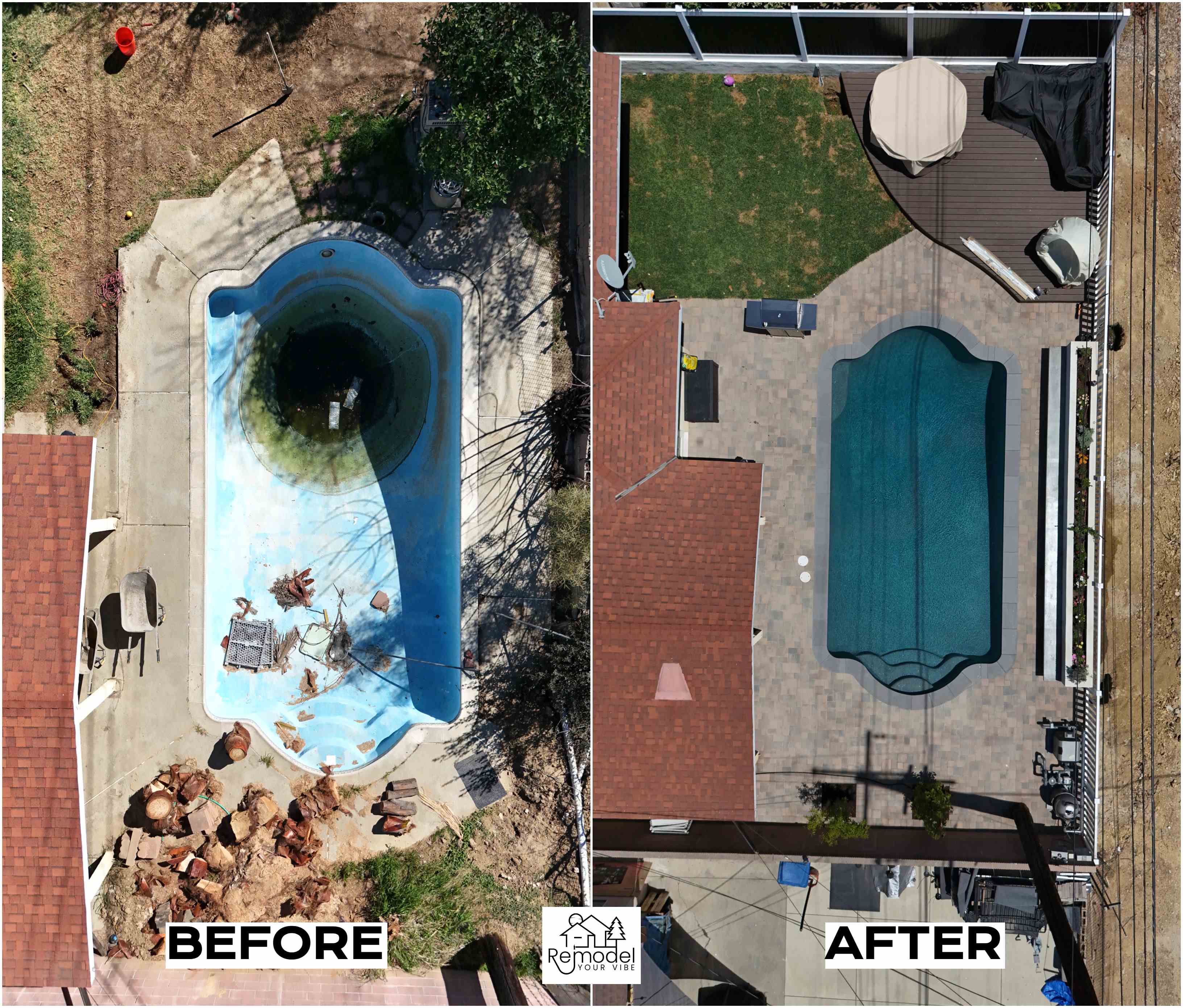 Aerial Pool Makeover