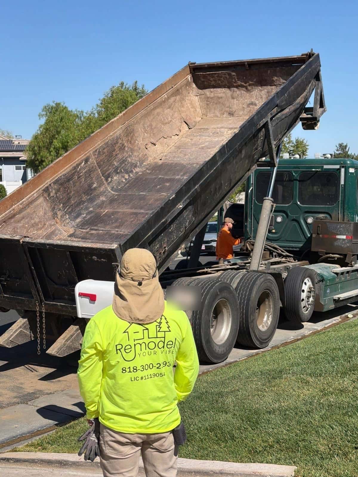 Hauling excavated soil away at the curb