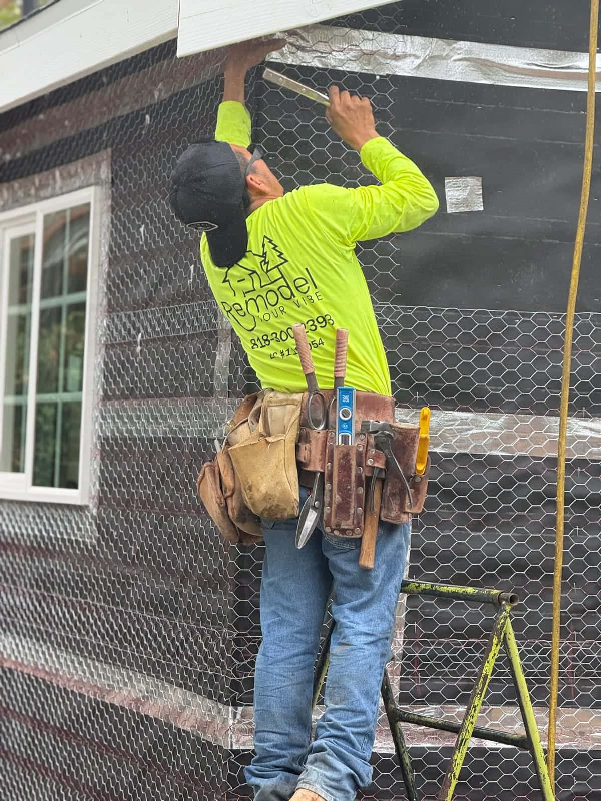 Installing stucco lath on an exterior wall