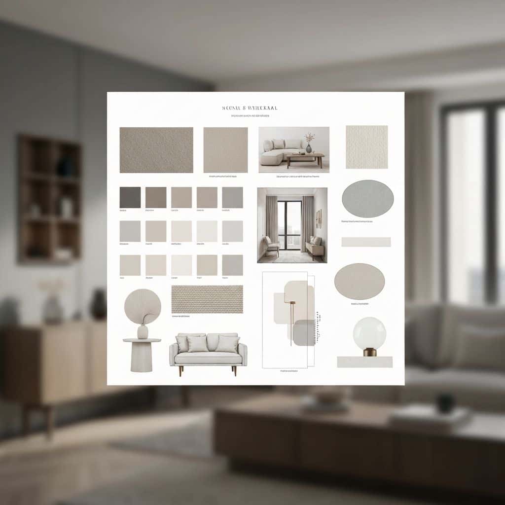 Material selection board showing color swatches and finish samples for backyard remodeling