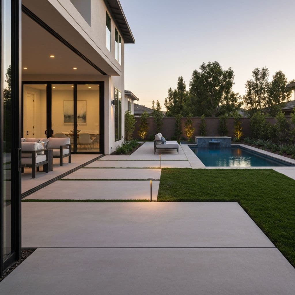 Modern smart backyard with integrated technology systems